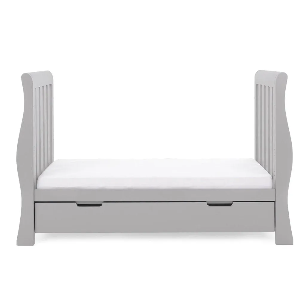 OBABY Stamford Luxe Sleigh Cot Bed - Warm Grey