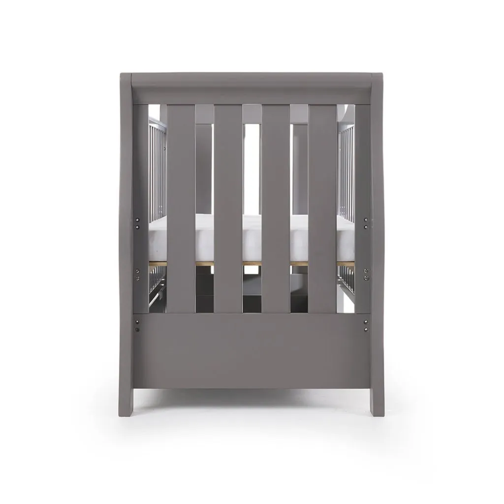 OBABY Stamford Luxe Sleigh Cot Bed - Warm Grey