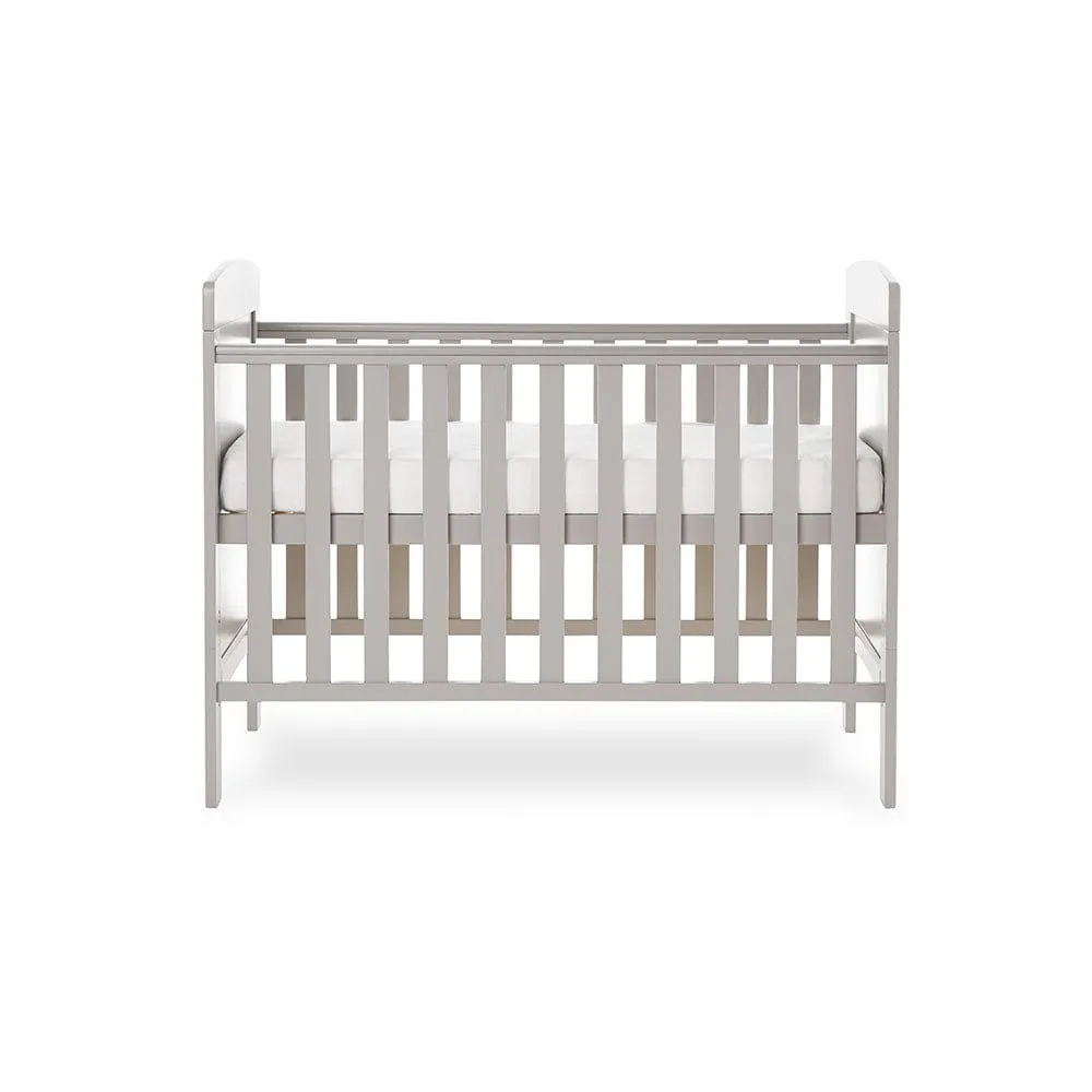 OBABY Warm Grey Grace Mini Cot Bed