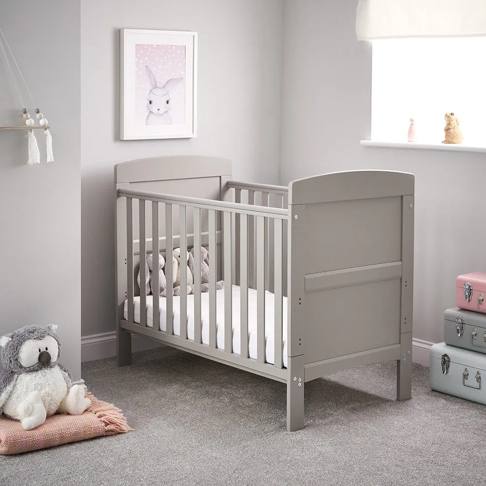 OBABY Warm Grey Grace Mini Cot Bed