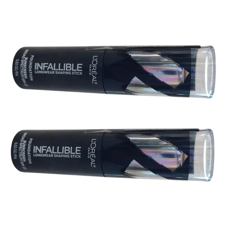 Pack of 2 L'Oreal Paris Infallible Longwear Shaping Stick Foundation, Warm Beige # 406