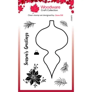 Paintable Shapes Fancy Drop 4x6” Clear Stamp Set Woodware JGS871