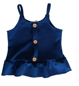 Palmer Button Front Cami - Navy • size 3-6m