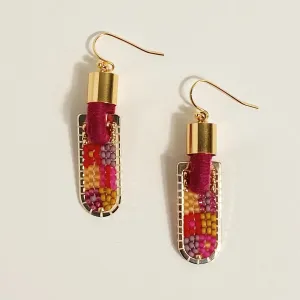 Patch Geometric Earrings in Warm Tones