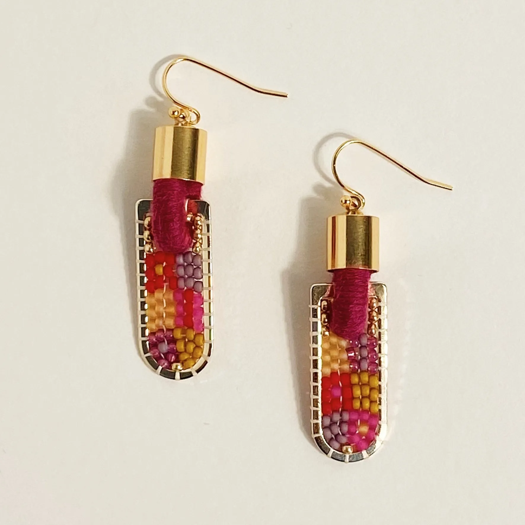 Patch Geometric Earrings in Warm Tones