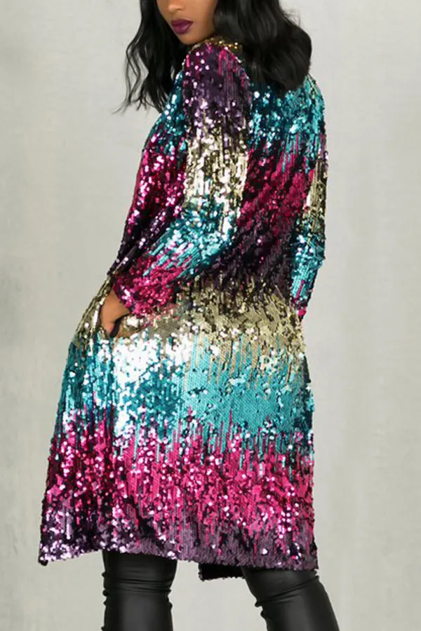 Pay Attention: Sequins Long Coat Plus