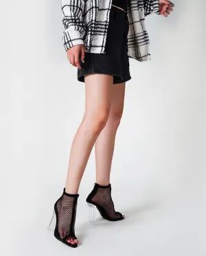 Peed Toe Mesh Short Ankle Boots