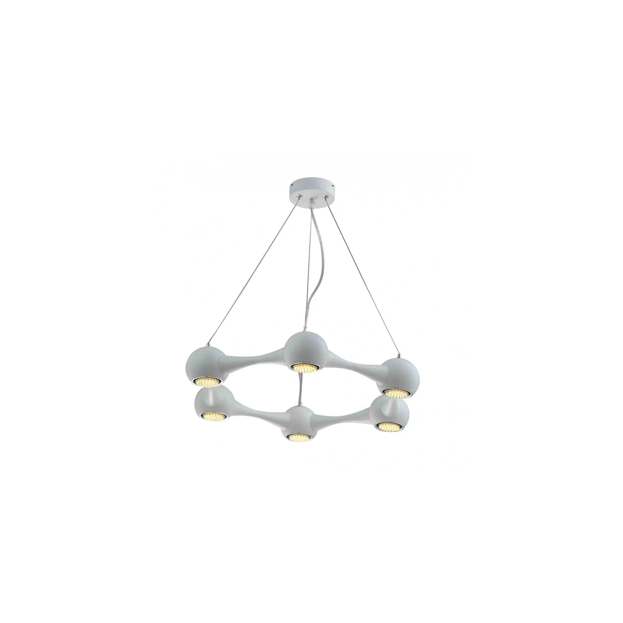 Perivale 3, 5, 6, 9 and 12 Arm Pendant LED Light White