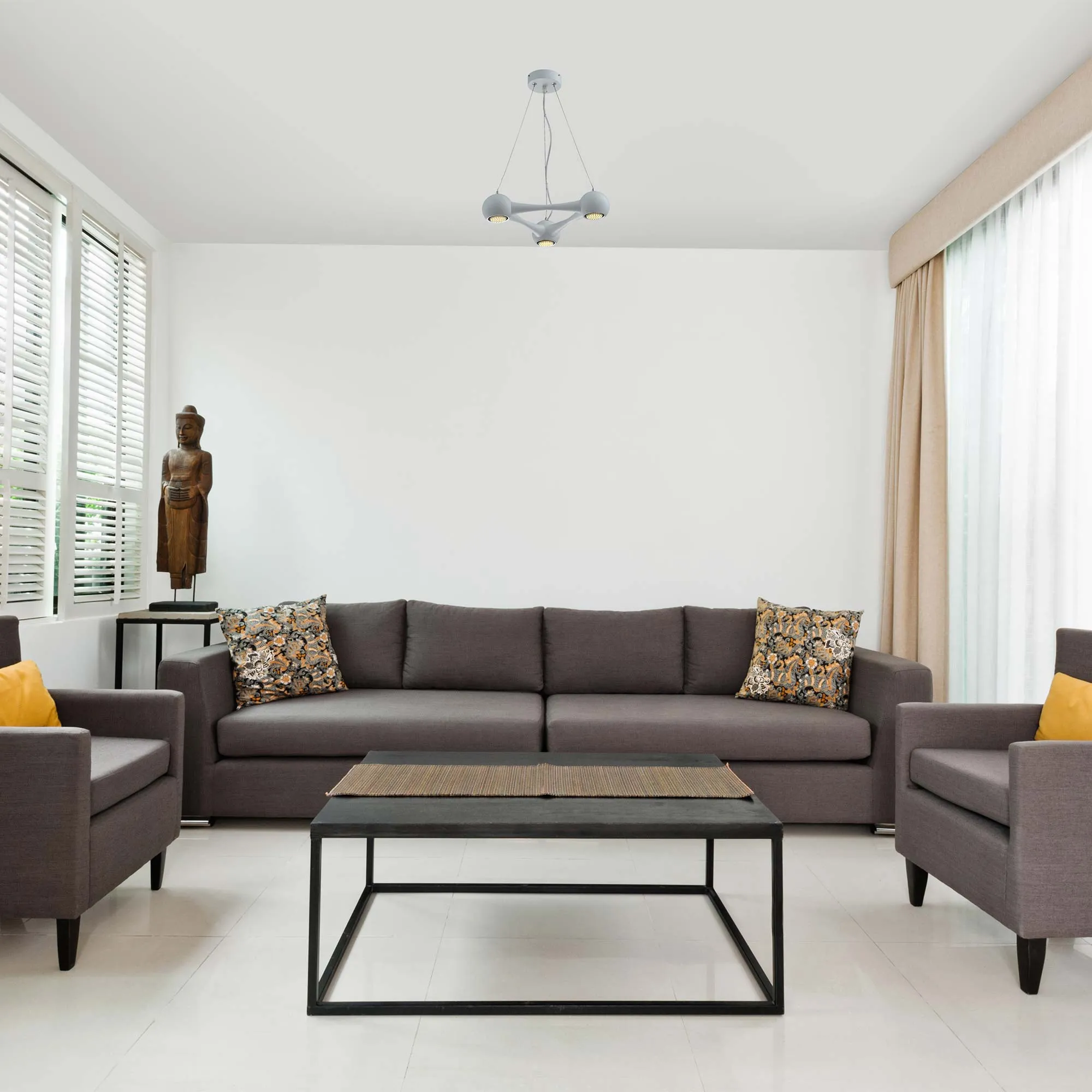 Perivale 3, 5, 6, 9 and 12 Arm Pendant LED Light White