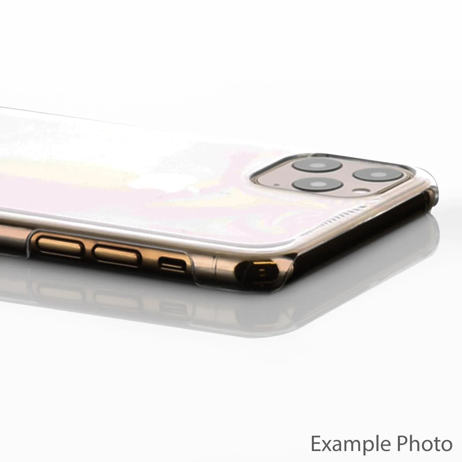 Personalised Apple iPhone Hard Case with Stylish Text and Heart Line on Textured Glitter Effect