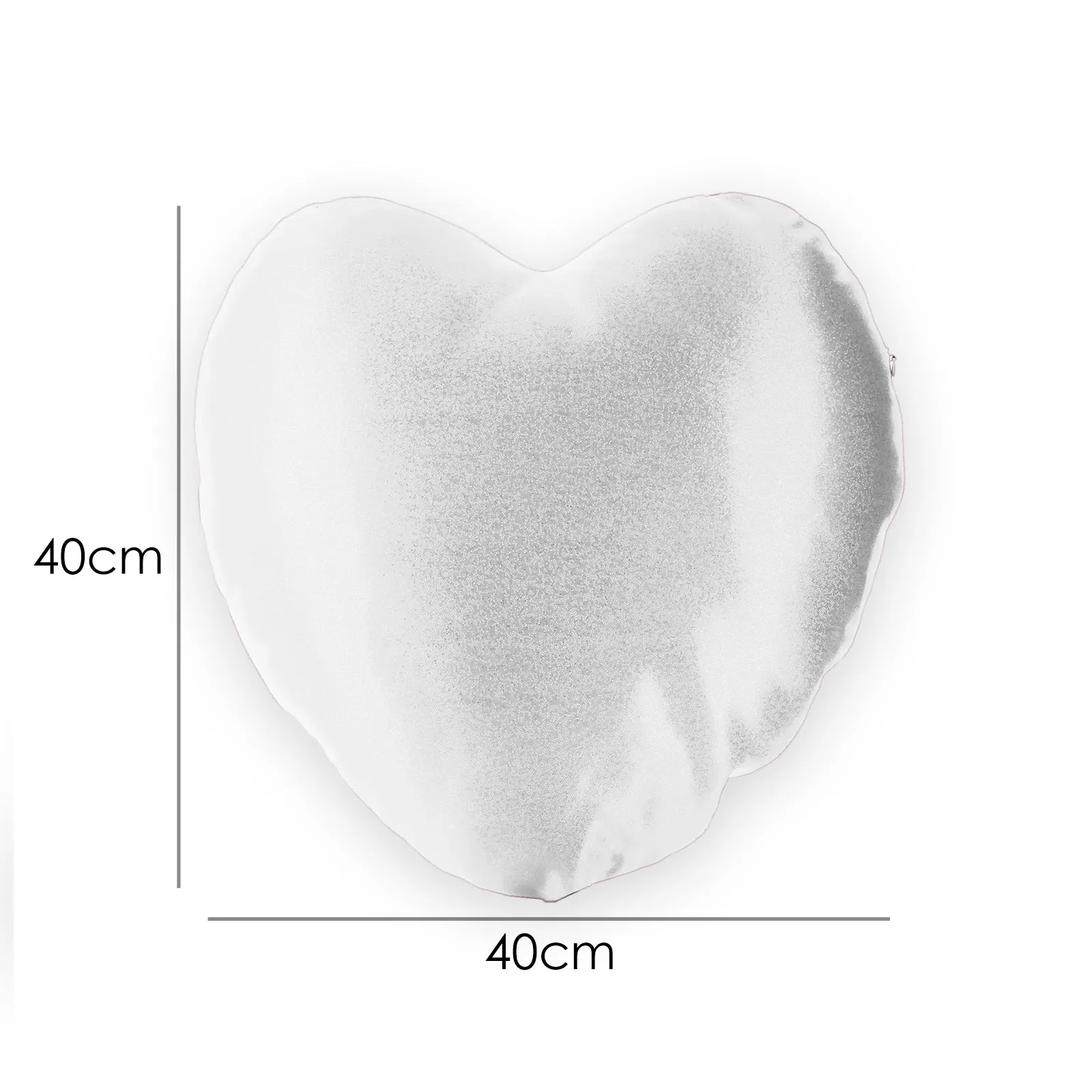 Personalised Glitter Heart Cushion with Stylish Text and Arrow Love Hearts Print