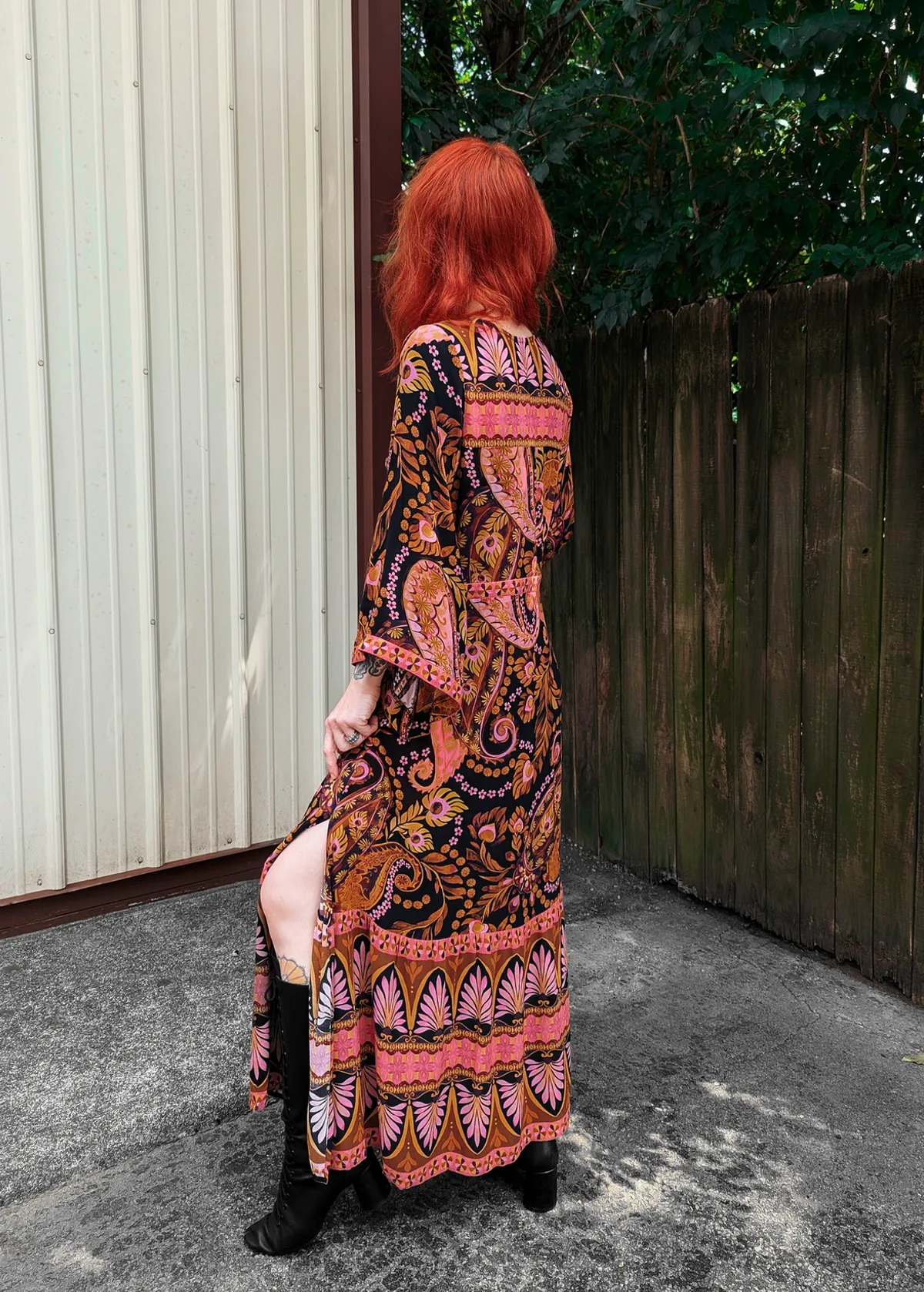 Pink Noir Empire Midi Dress