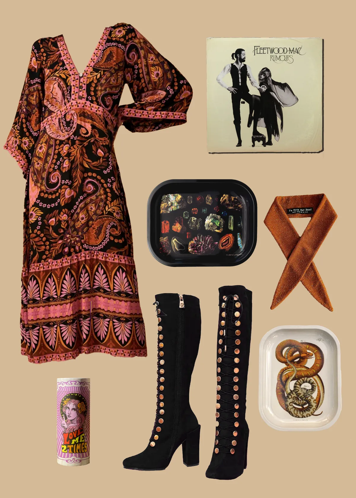 Pink Noir Empire Midi Dress