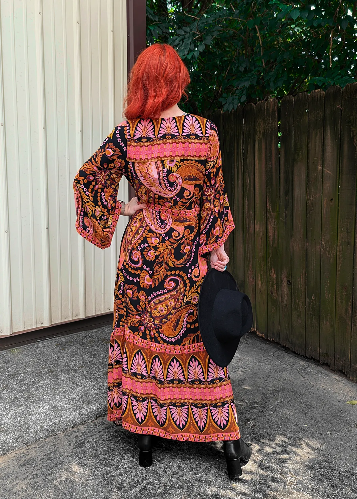 Pink Noir Empire Midi Dress