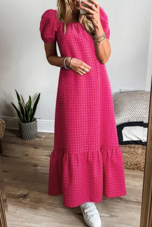 Pre-Order Picnic Crush Dark Pink Gingham Maxi