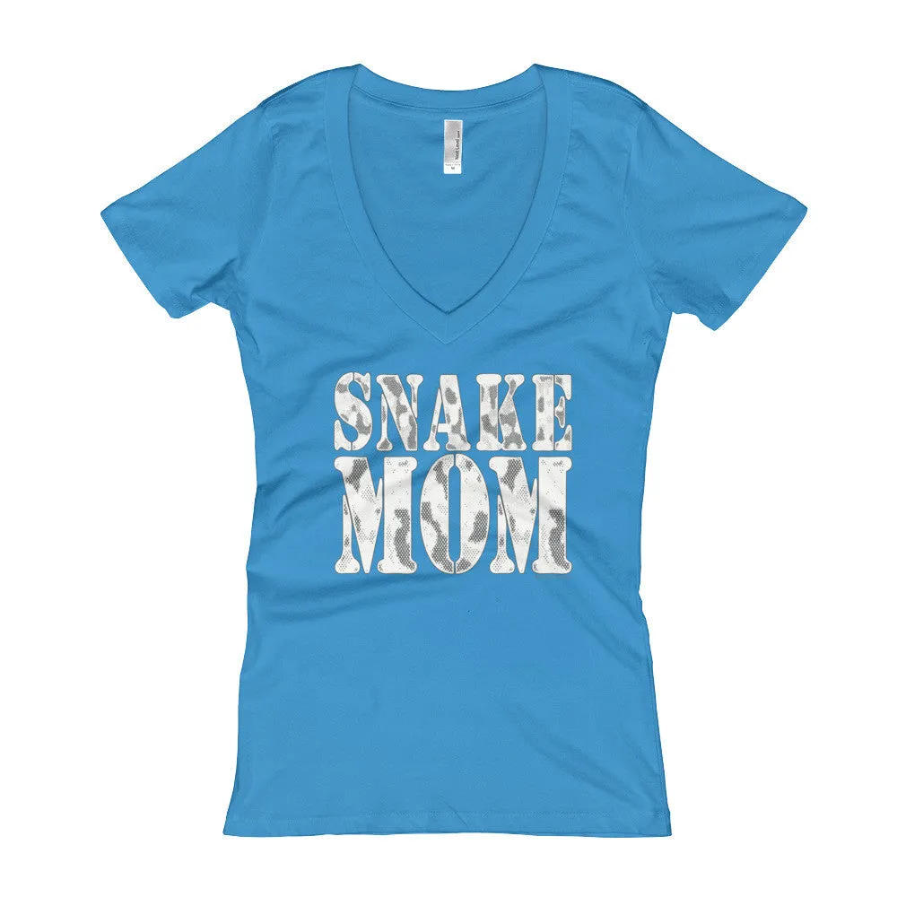 Proud Snake Mom Fitted V-Neck T-shirt