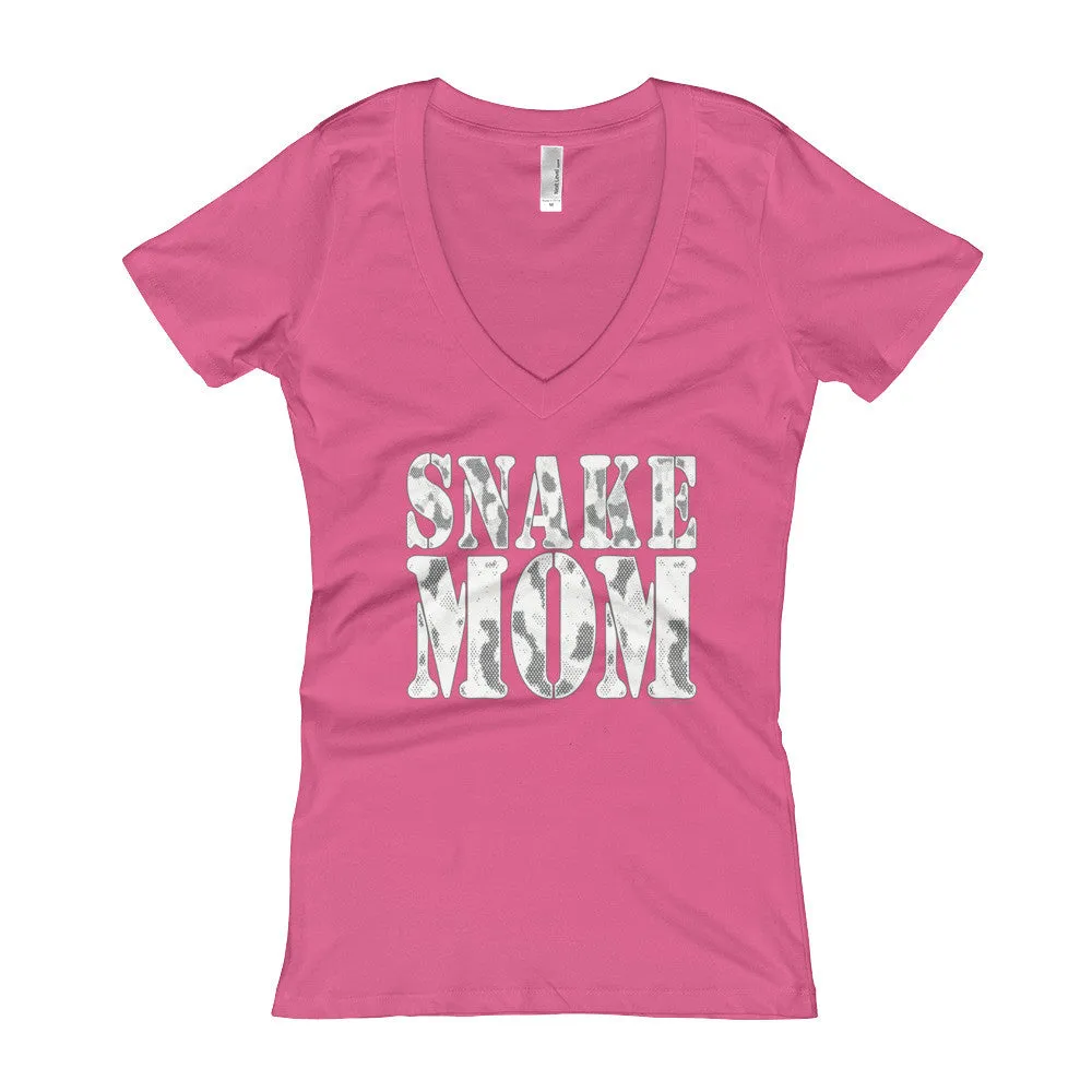 Proud Snake Mom Fitted V-Neck T-shirt
