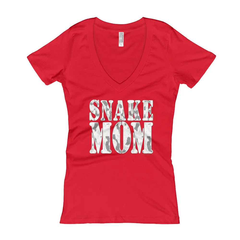 Proud Snake Mom Fitted V-Neck T-shirt