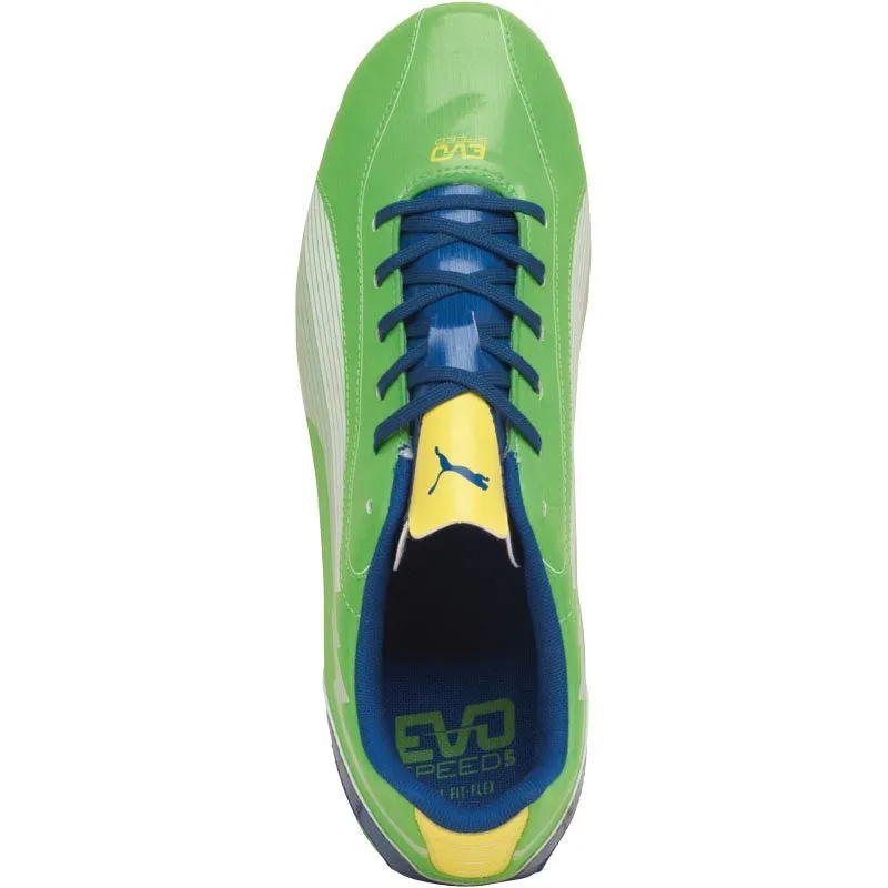 PUMA Mens Evospeed 5 FG Football Boots Green/Blue/Yellow | Size: UK 9