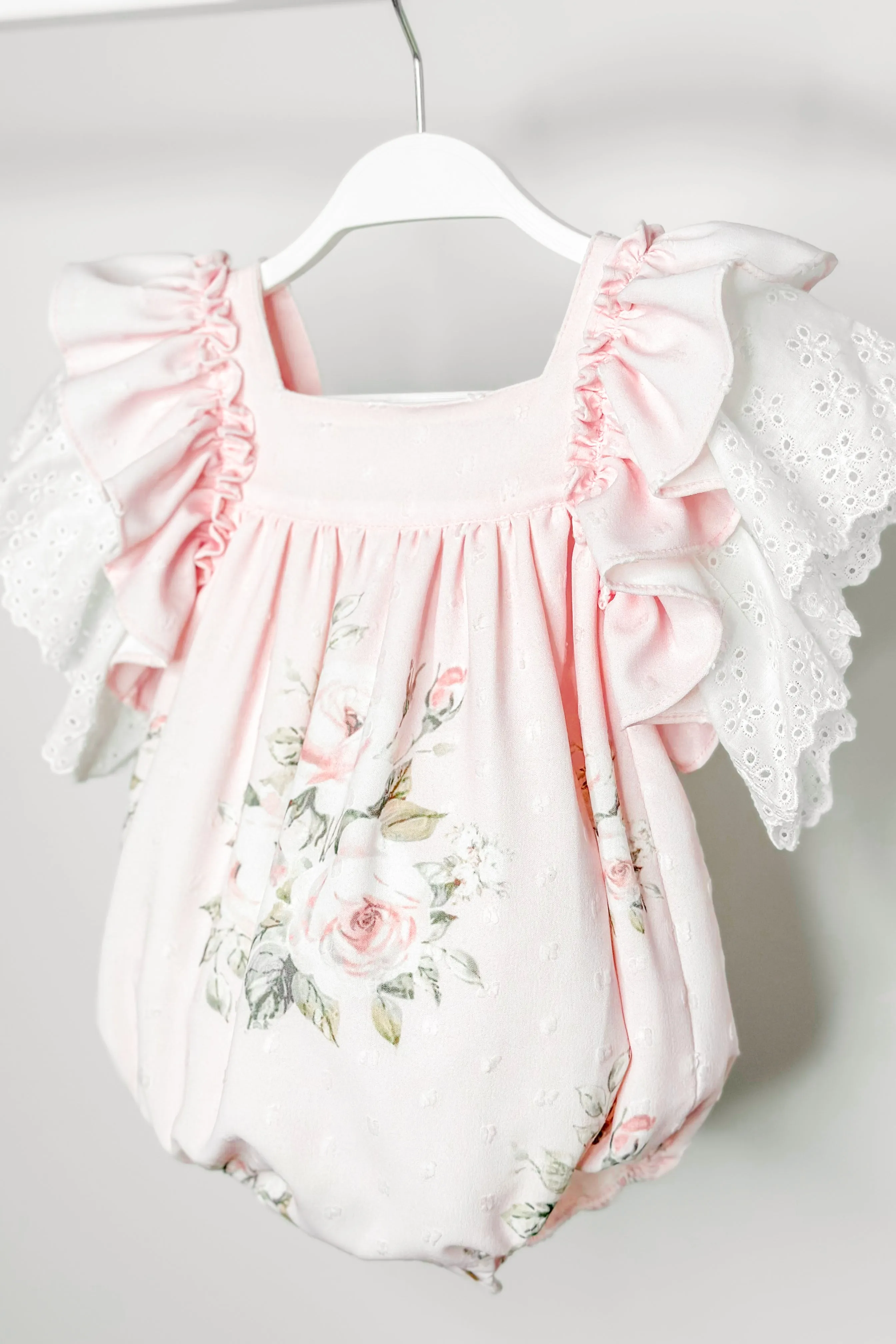 "Harlow" Pink Vintage Floral Romper