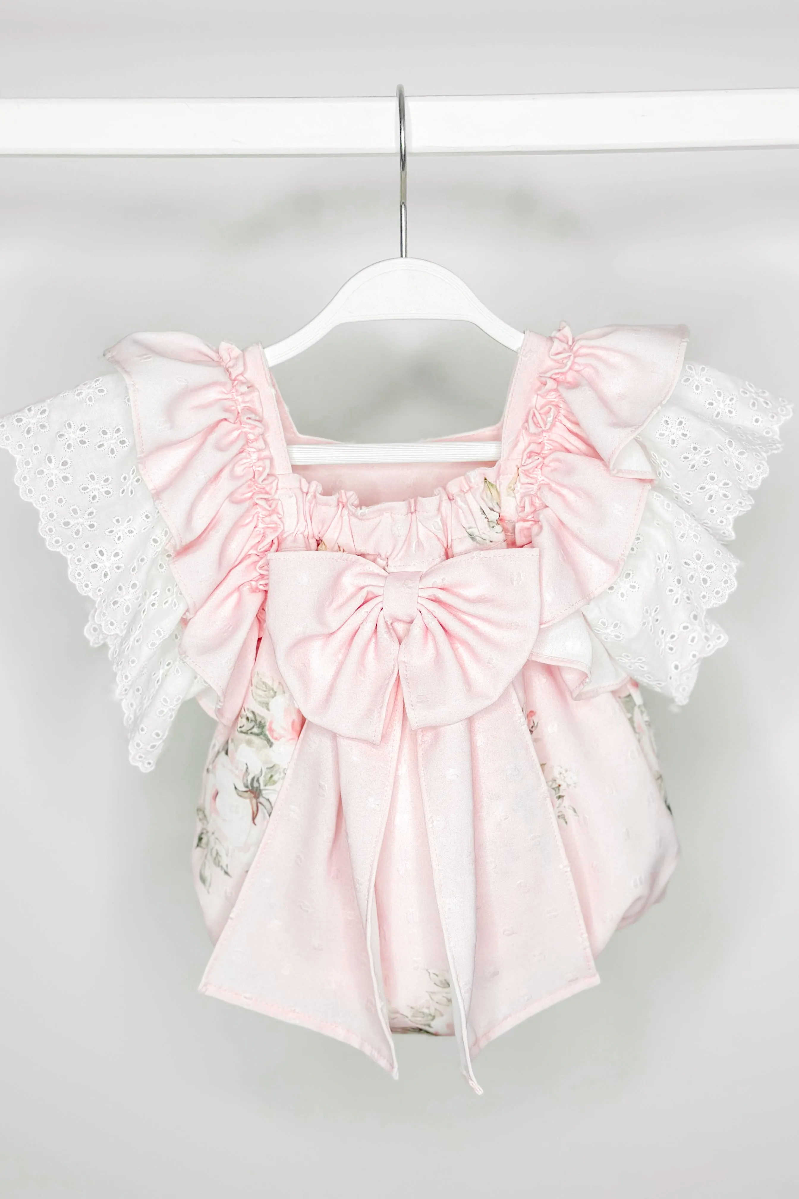 "Harlow" Pink Vintage Floral Romper