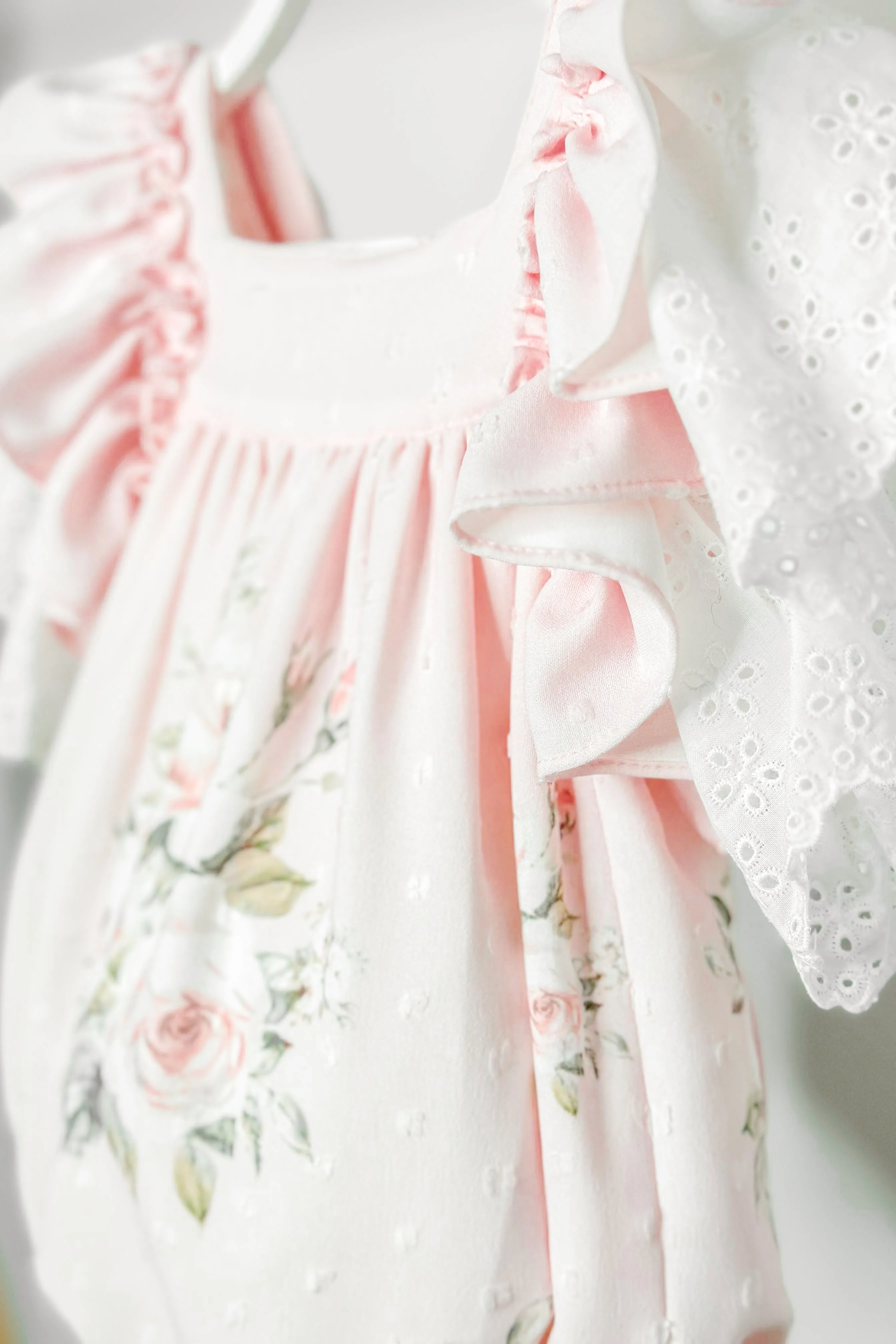 "Harlow" Pink Vintage Floral Romper