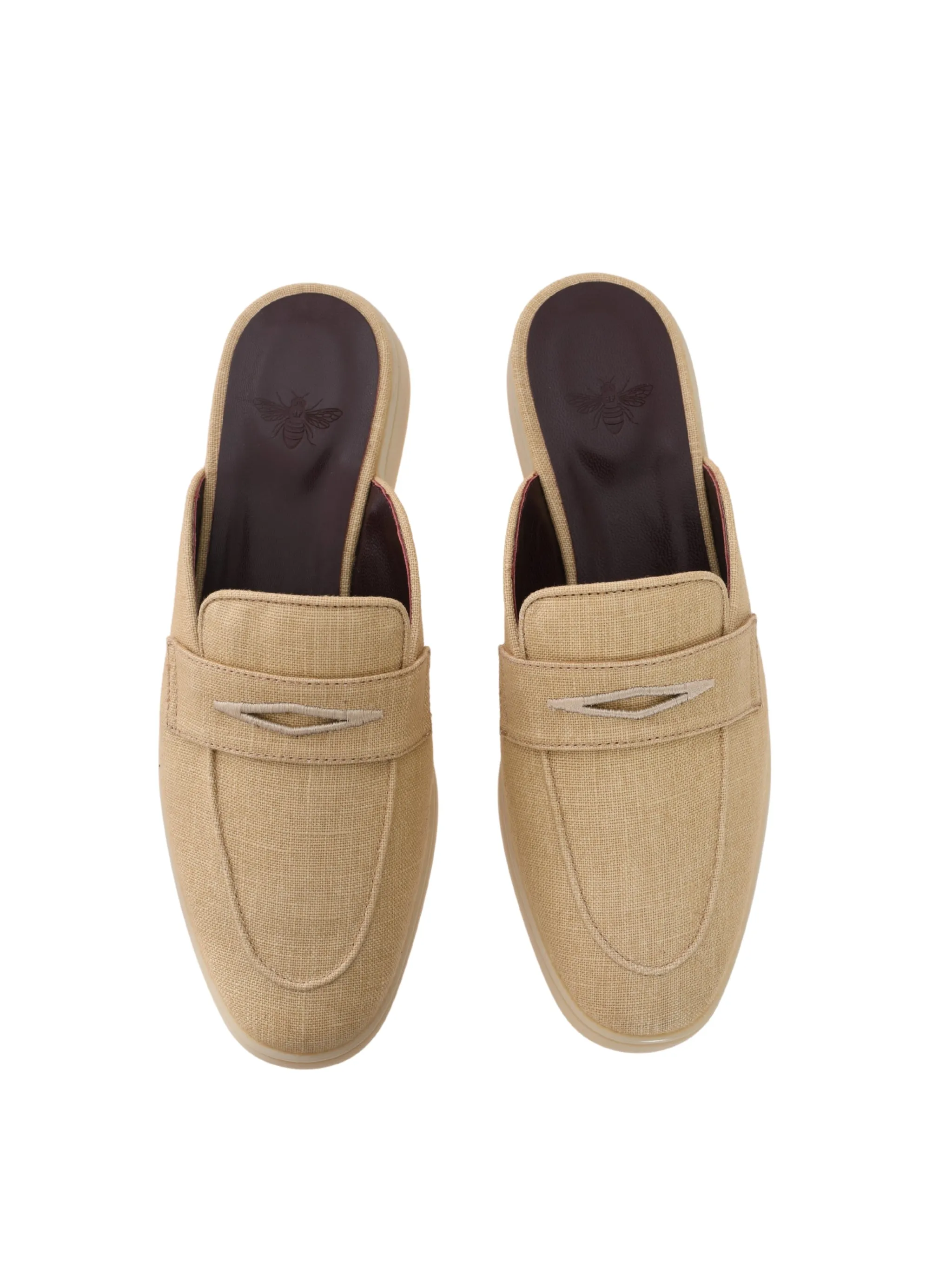 RAFFIA WEAVE AND COTTON SLIPPERS
