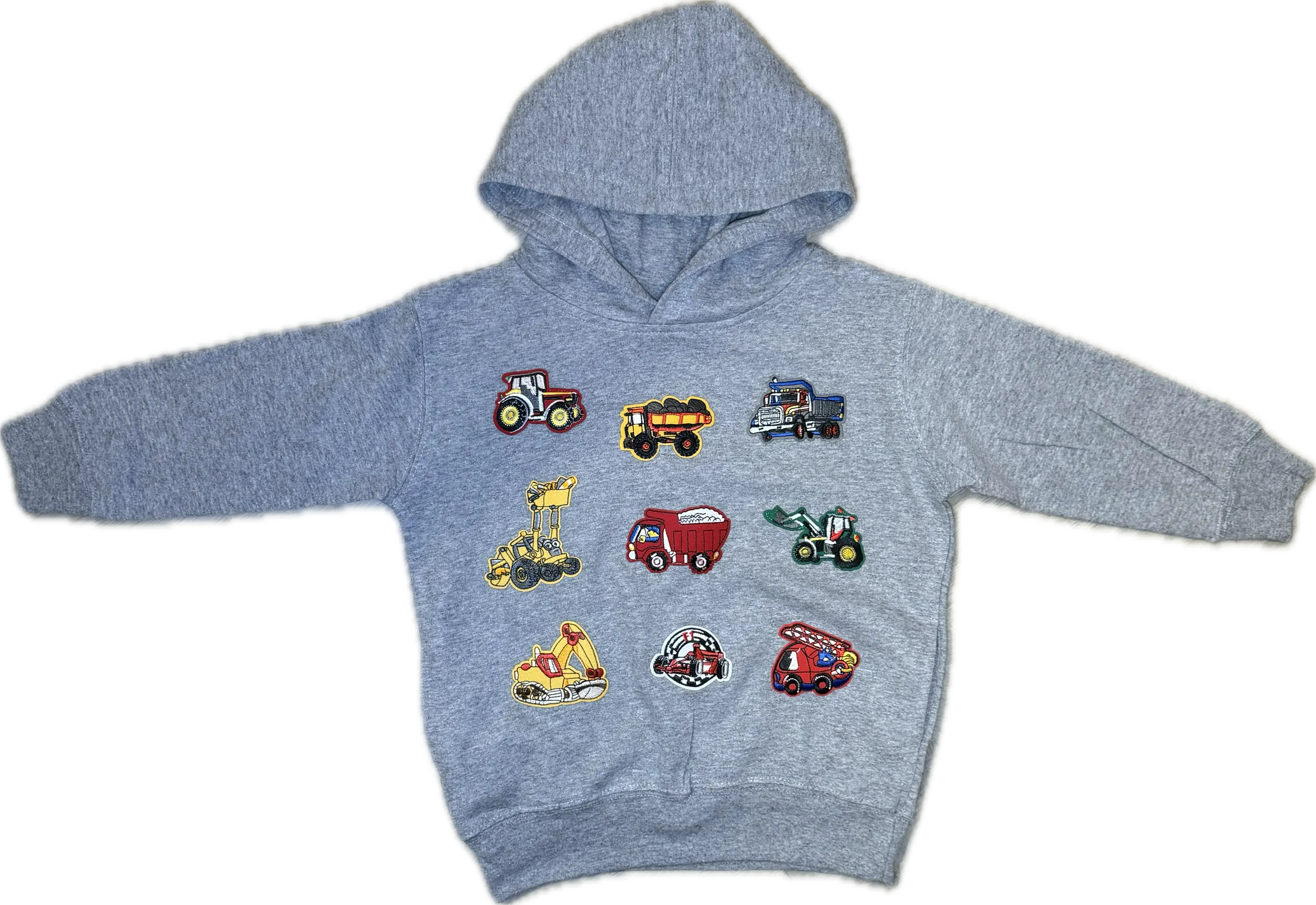 RAGG TATTOO- TRUCKS Patch Pull Over Hoodie (Heather Grey)