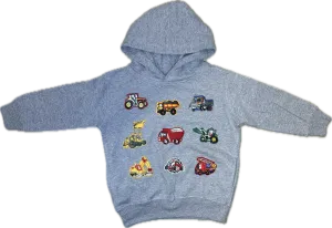 RAGG TATTOO- TRUCKS Patch Pull Over Hoodie (Heather Grey)
