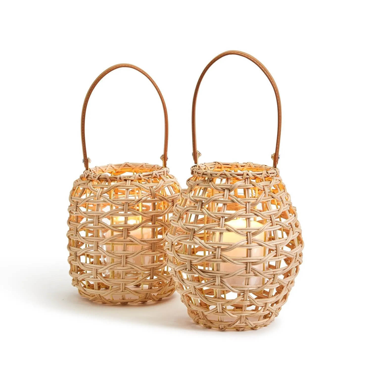 Rattan Hurricane Lanterns