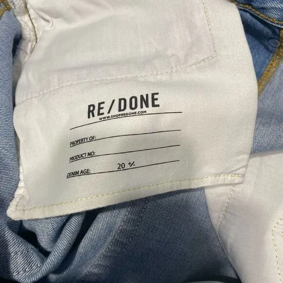 RE/DONE 90s Low Slung Denim Shorts Aged Indigo Destroy Cut-off Size 32