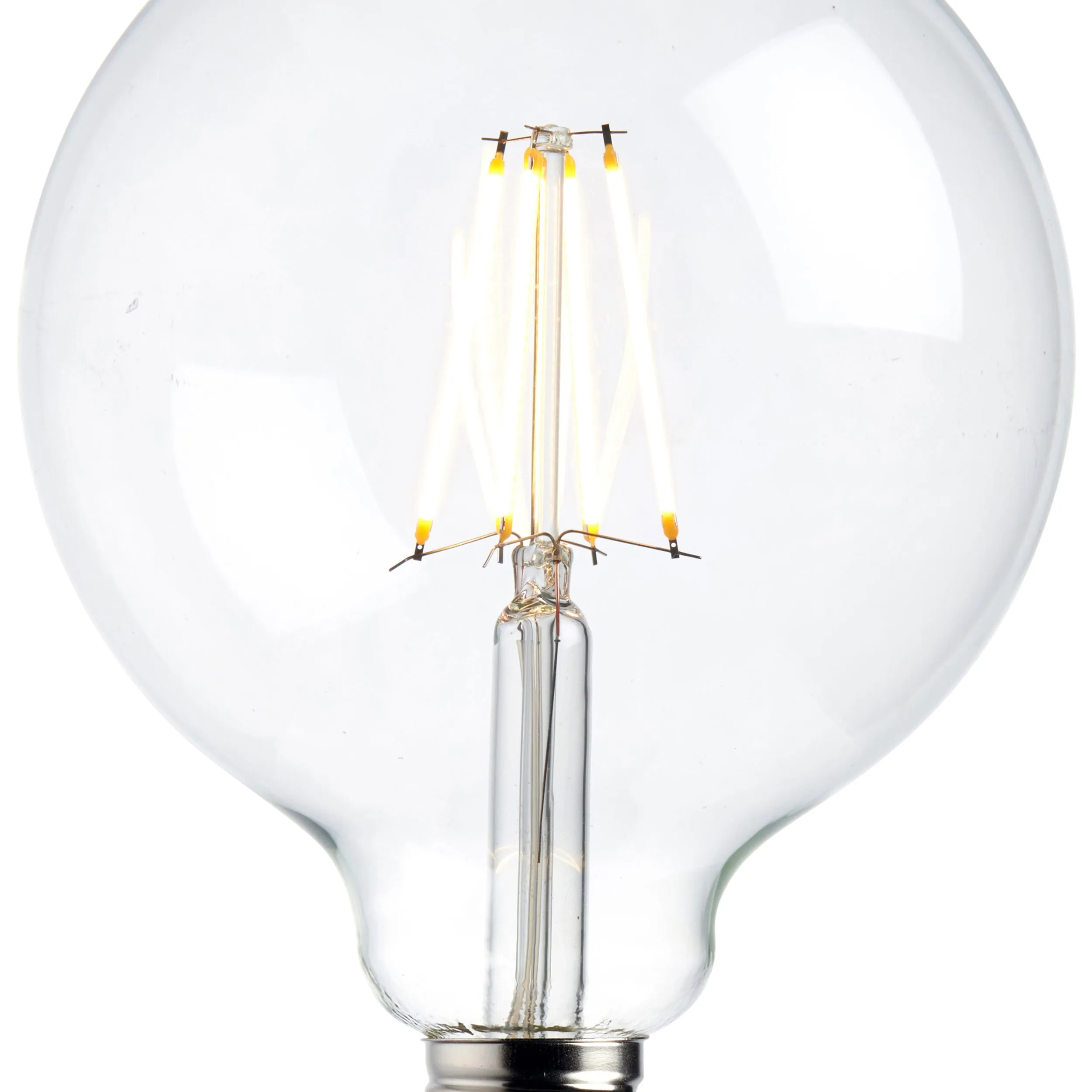 Saxby 76802 E27 LED filament globe dimmable 125mm 7W Clear glass & bright nickel plate 7W LED E27 Warm White