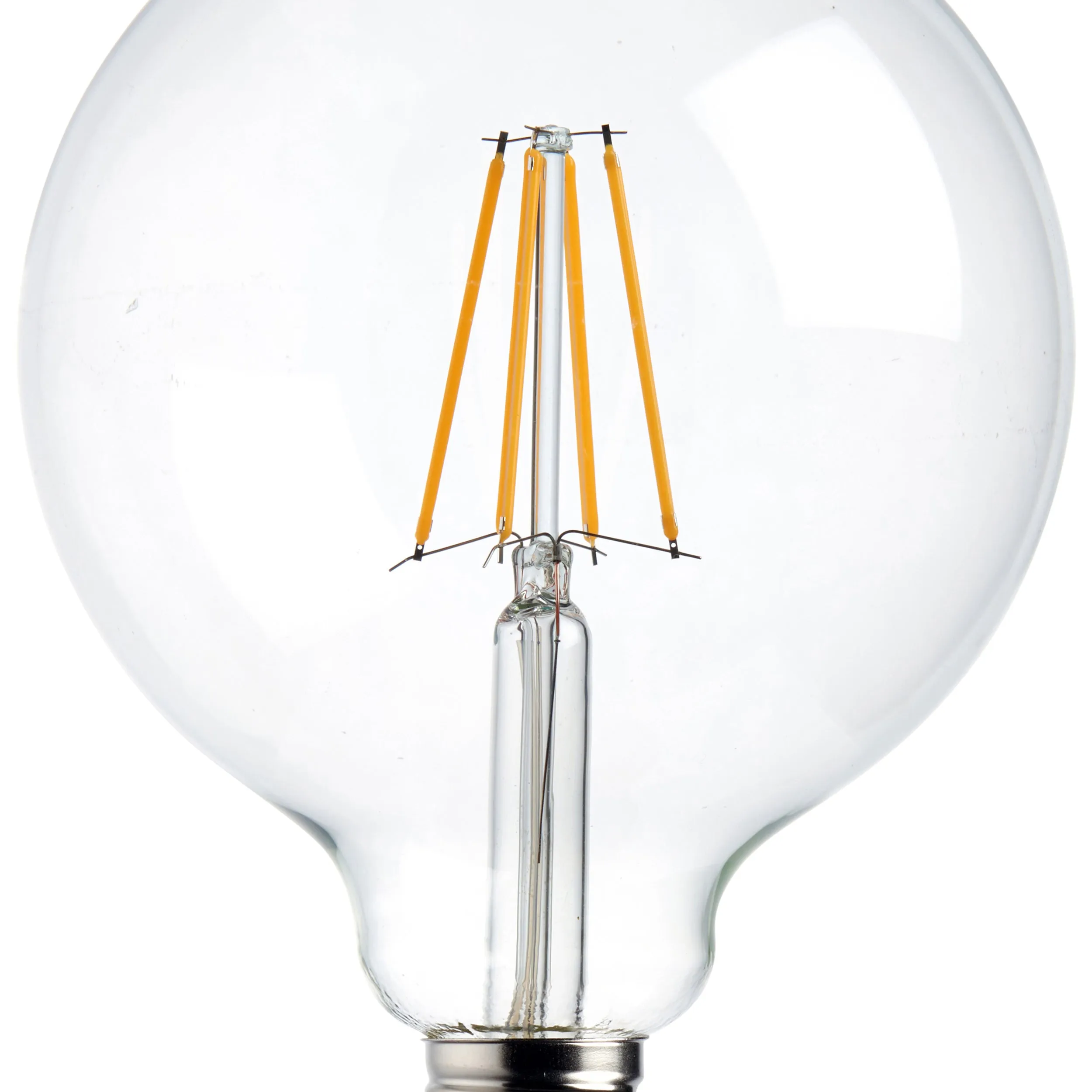 Saxby 76802 E27 LED filament globe dimmable 125mm 7W Clear glass & bright nickel plate 7W LED E27 Warm White