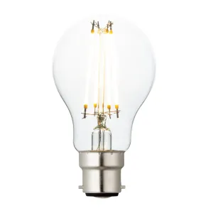 Saxby 94345 B22 LED Filament GLS dimmable 7W Clear glass & bright nickel plate 7W LED B22 Warm White