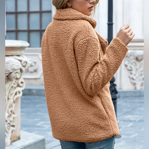 Sherpa Fusion Double-Breasted Coat - Chestnut