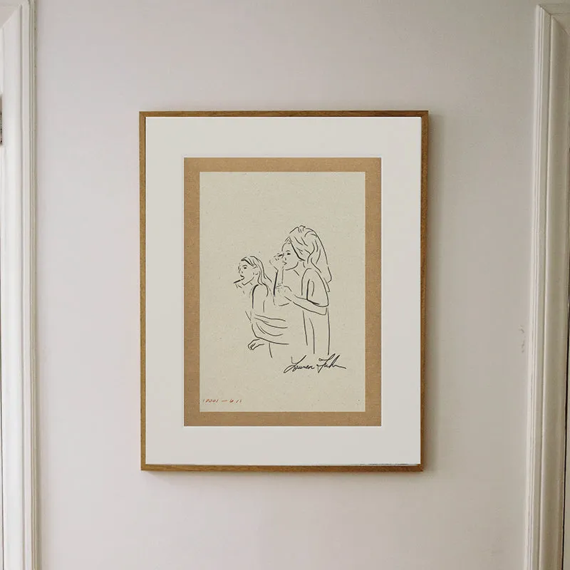 Sister II Matted Fine Art Print - Warm Tan