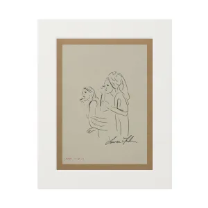 Sister II Matted Fine Art Print - Warm Tan