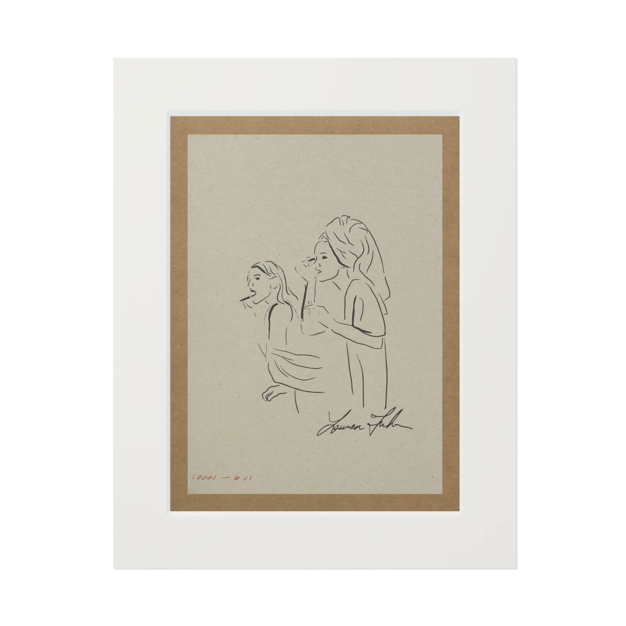Sister II Matted Fine Art Print - Warm Tan