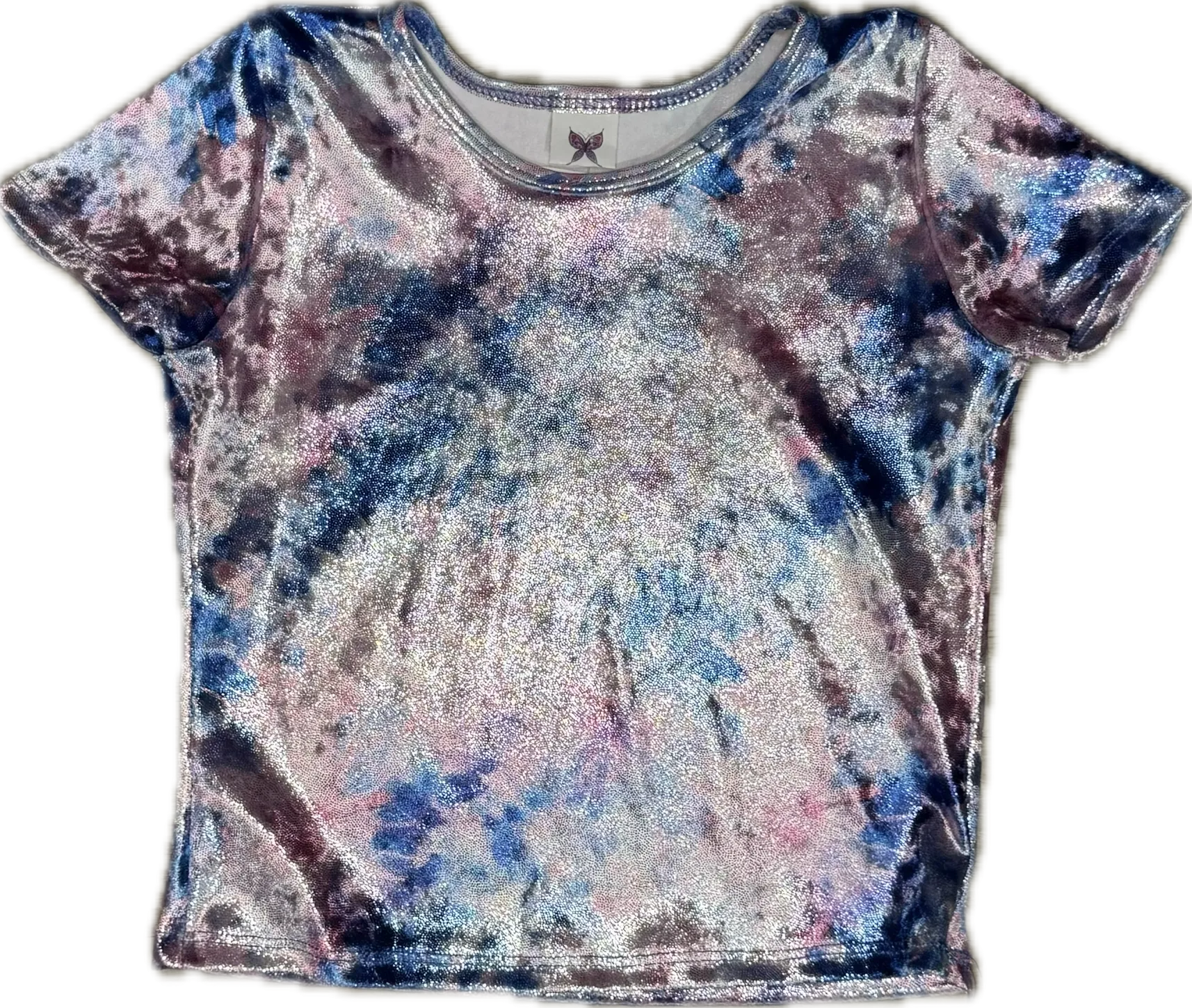 Social Butterfly- Velvet Tie Dye Shirt Blue/Pink