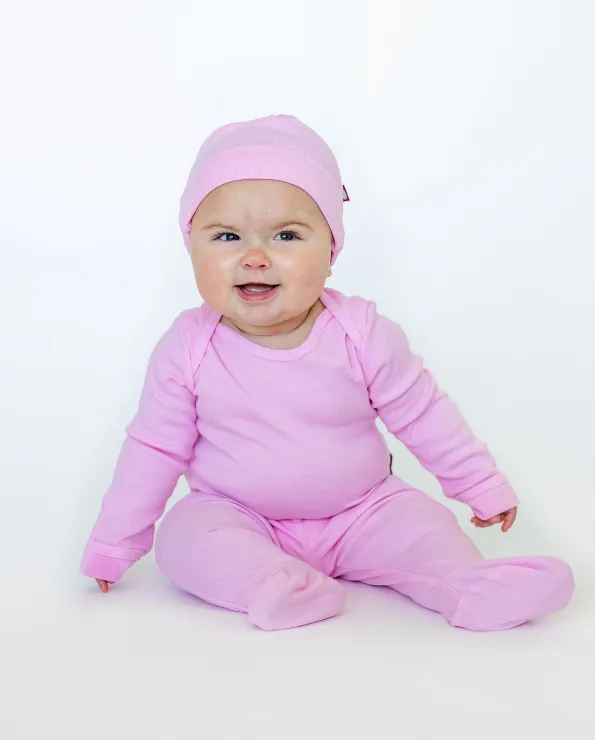 Super-Soft Organic Cotton Baby Rib Long Sleeve Lap Tee| Candy Apple