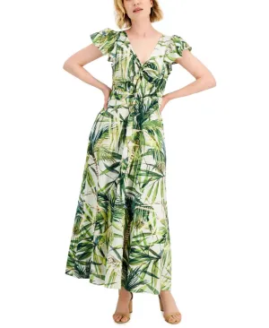 Taylor Womens Cotton Printed Bow-Tie Maxi Dress 2901M