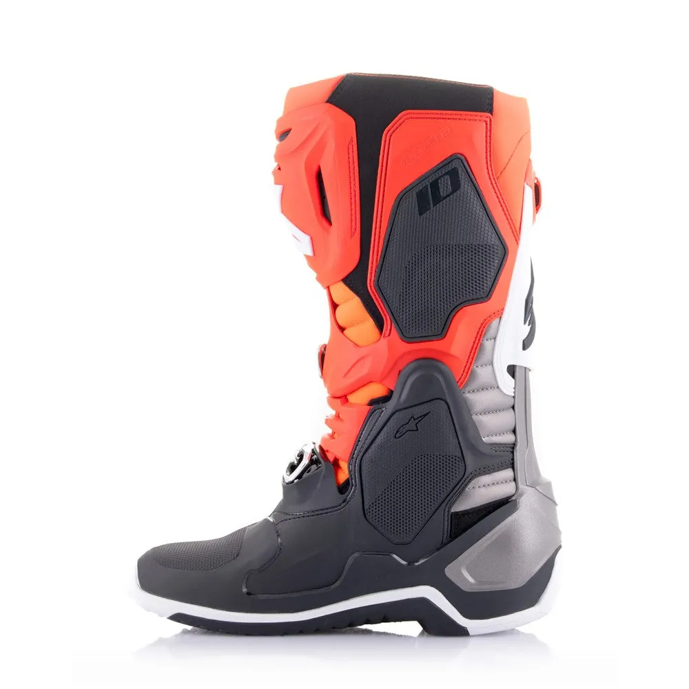 Tech-10 MX Boots Black/Red Fluoro/Orange Fluoro/White 8