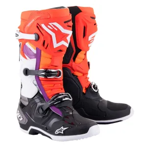 Tech-10 MX Boots Black/Red Fluoro/Orange Fluoro/White 8