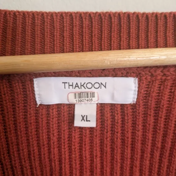 Thakoon Wool Cashmere Cropped Sweater Size XL Rust