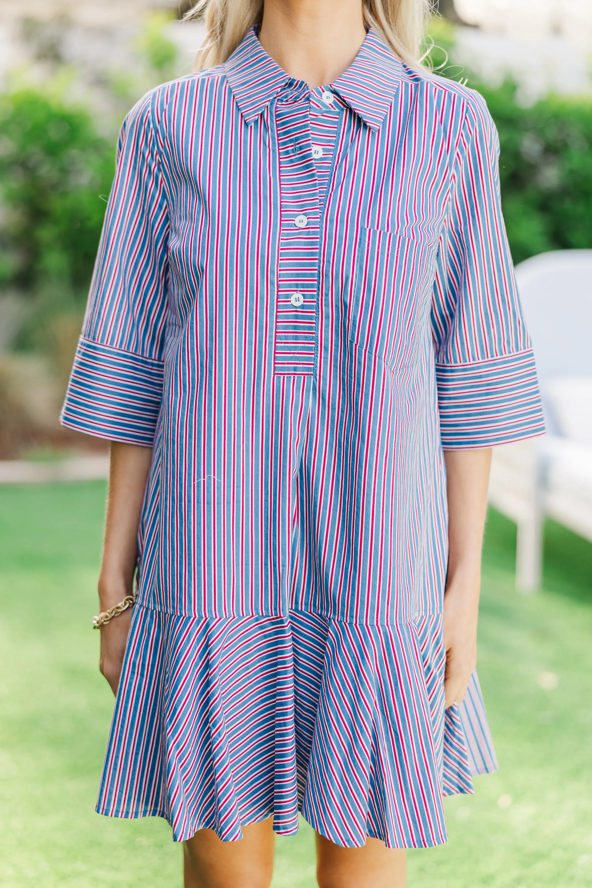 The Genuine Navy Blue Striped Dress
