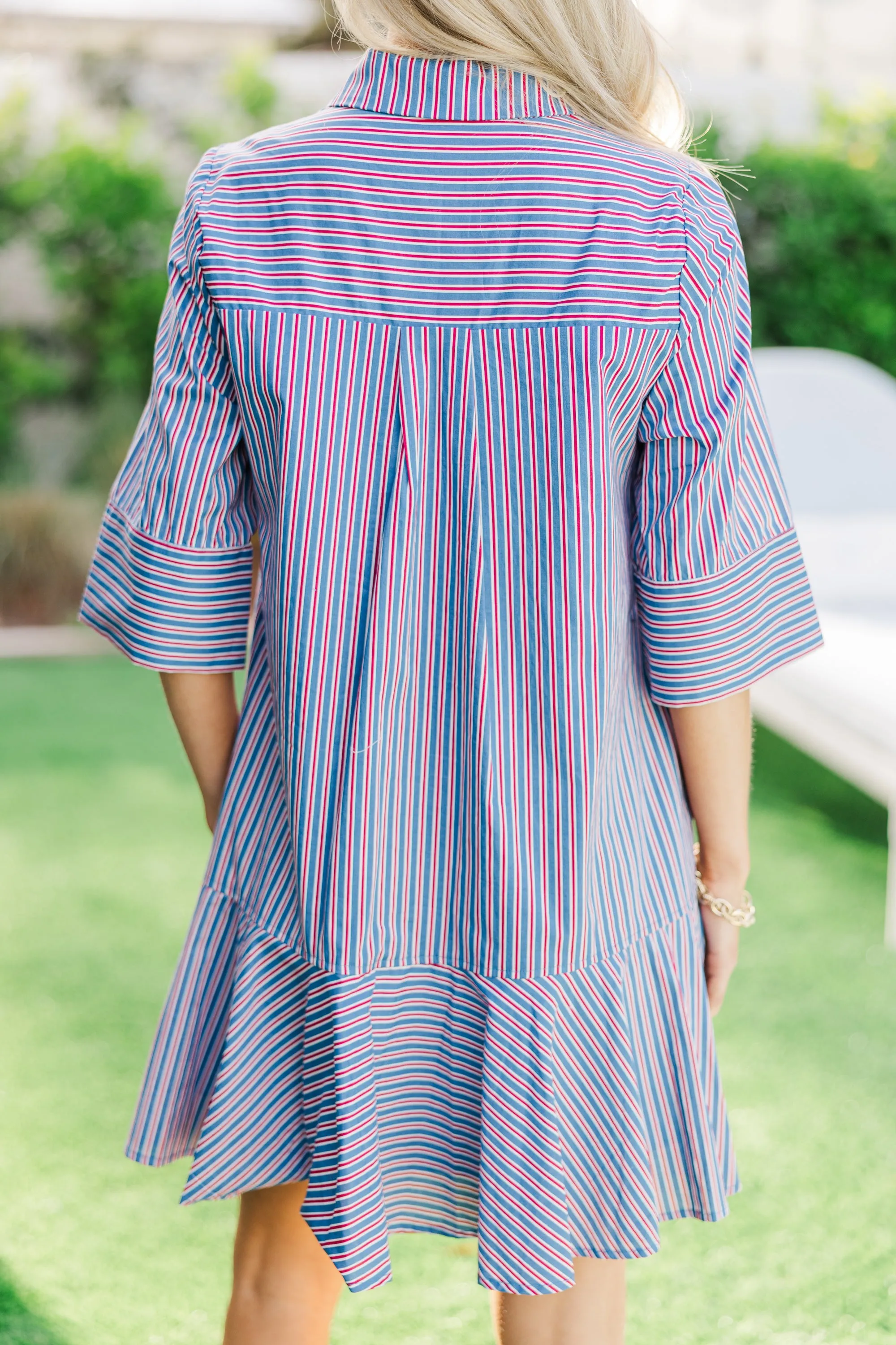 The Genuine Navy Blue Striped Dress
