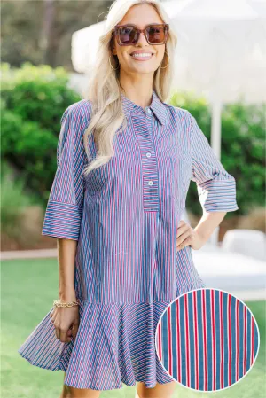 The Genuine Navy Blue Striped Dress