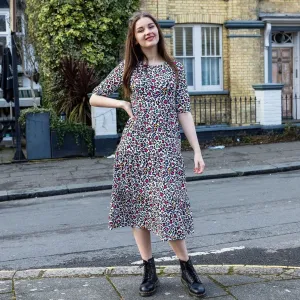 The Midi Breastfeeding Dress - Rainbow Leopard