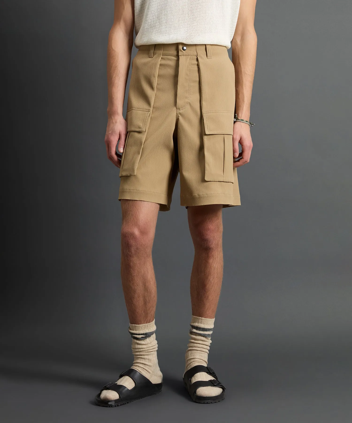 Todd Snyder x Woolrich Tech Cord Camp Short in Beige