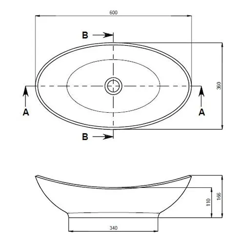 Toka Lite Bertina Matte White Stone Basin - 600mm - STB18